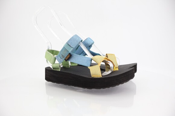 Teva Womens Midform Universal Sandal Size 6 Blue Green Yellow Strappy Ajustable - Picture 2 of 11